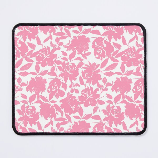 Item preview, Vibrant pink bubblegum Floral rose silhouette white background designed and sold by PrettywithColor.