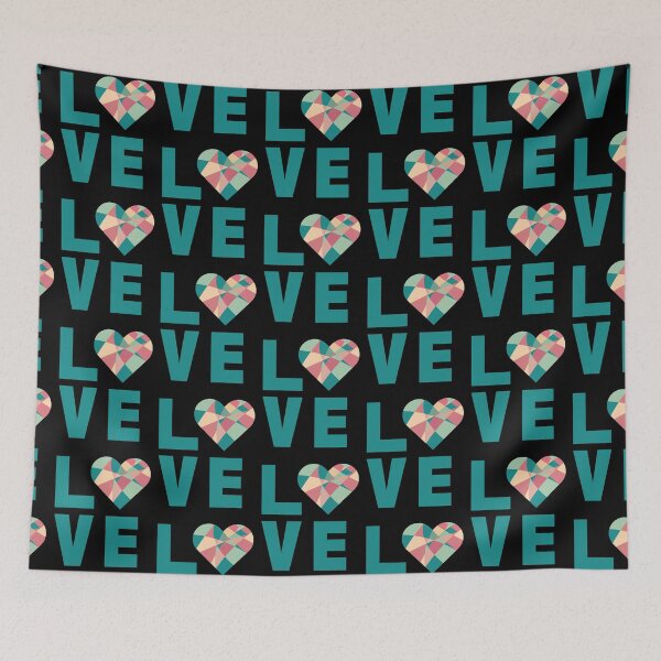 Item preview, VALENTINE'S DAY- LOVE HERT - COLORFUL -CUBISM , GEOMETRIC SHAPE        designed and sold by Gihan-Design.