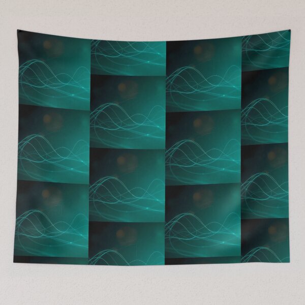 Item preview, Green Waves Light Color Digital Art Modern Illustration designed and sold by ART ATTACK ZONE.