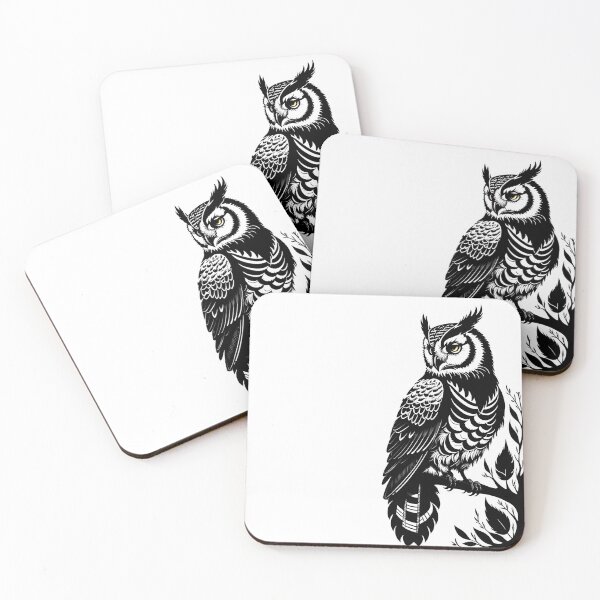 Item preview, Midnight Owl - Bold Ink Black Art Design designed and sold by Pickmash.