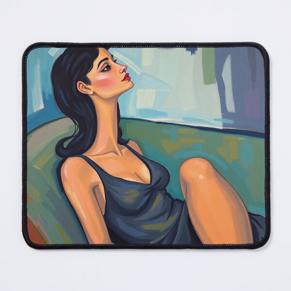 Item preview, Portrait of a woman sitting on a sofa after Amedeo Modigliani Italian painter and sculptor designed and sold by Vintage Designs +.