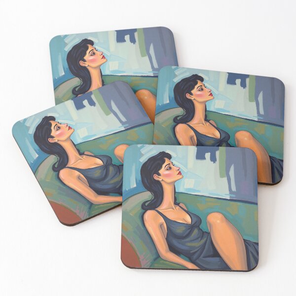 Item preview, Portrait of a woman sitting on a sofa after Amedeo Modigliani Italian painter and sculptor designed and sold by Vintage Designs +.