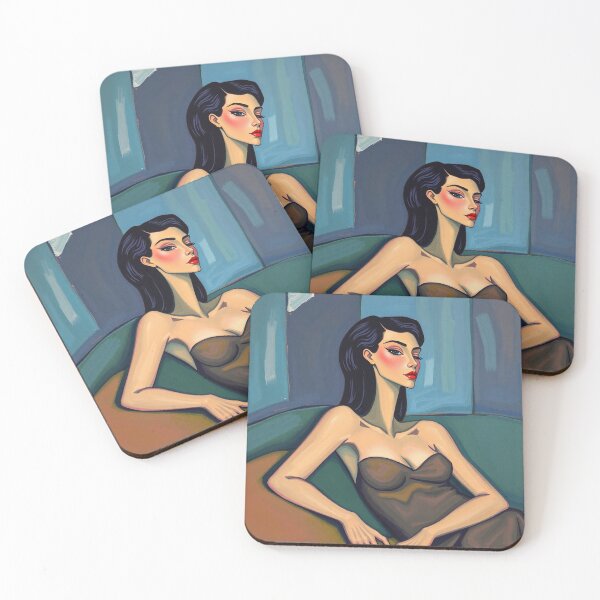 Item preview,  Portrait of a woman sitting on a sofa after Amedeo Modigliani Italian painter and sculptor designed and sold by Vintage Designs +.