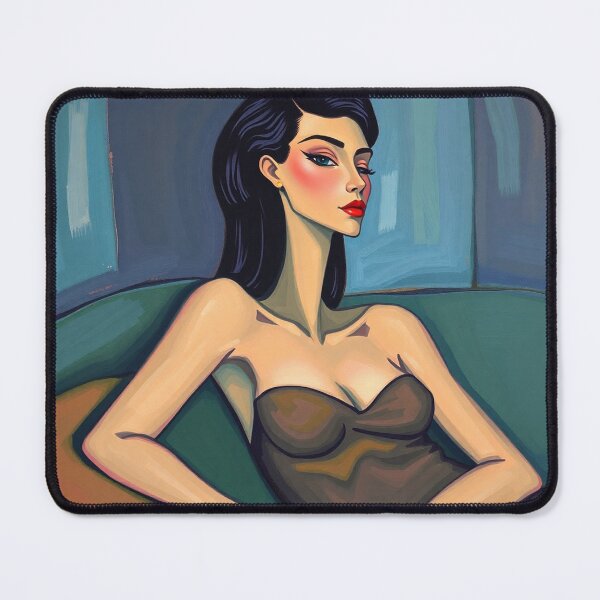 Item preview, Portrait of a woman sitting on a sofa after Amedeo Modigliani Italian painter and sculptor designed and sold by Vintage Designs +.