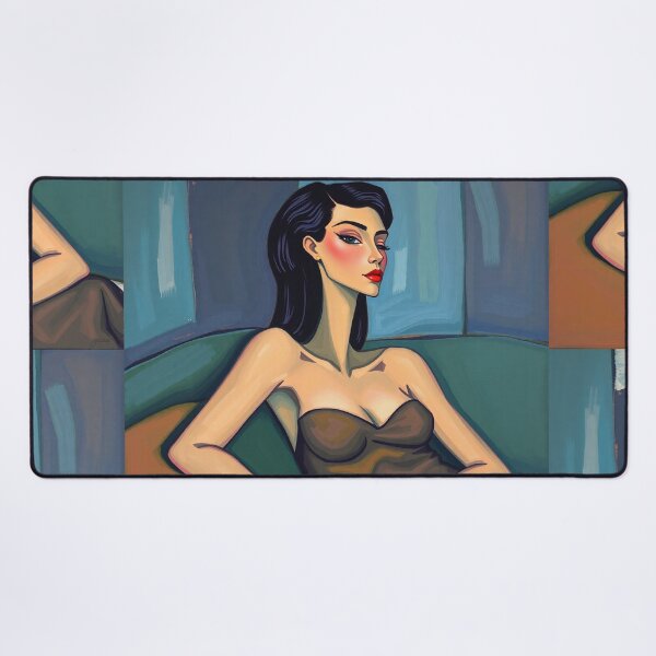 Item preview, Portrait of a woman sitting on a sofa after Amedeo Modigliani Italian painter and sculptor designed and sold by Vintage Designs +.
