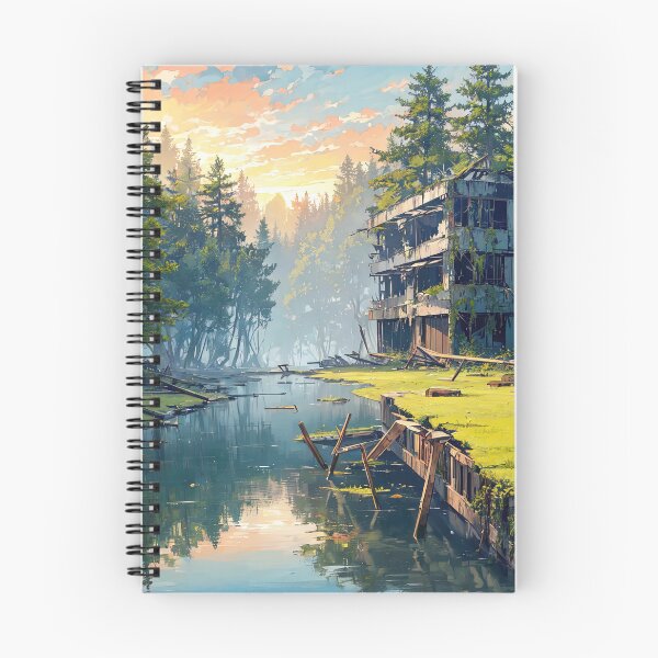 Item preview, Anime Apocalyptic village at sunset designed and sold by TheArtistOf2022.