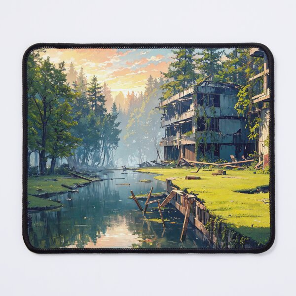 Item preview, Anime Apocalyptic village at sunset designed and sold by TheArtistOf2022.
