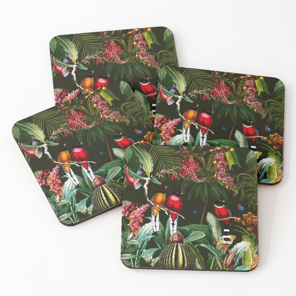 Item preview, Black Mystic Midnight Vintage Exotic Mystic Birds Jungle Nightgarden designed and sold by UtArt.