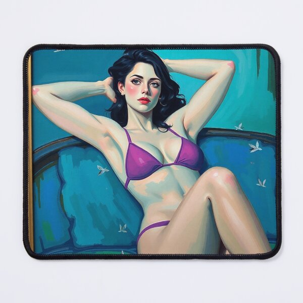 Item preview, Portrait of a woman sitting on a sofa after Amedeo Modigliani Italian painter and sculptor designed and sold by Vintage Designs +.