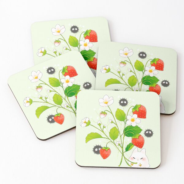 Item preview, White totoro with strawberry flowers designed and sold by linkitty.