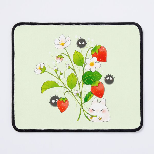 Item preview, White totoro with strawberry flowers designed and sold by linkitty.