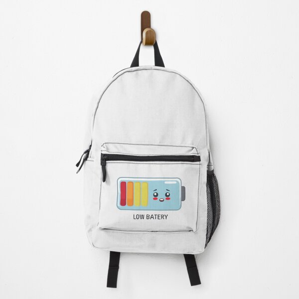 Item preview, A cute battery icon at 10% with a sad face, red indicator, and 'LOW BATTERY' text in playful font. cartoon character T-shirt, Sticker designed and sold by Little KAIJU.