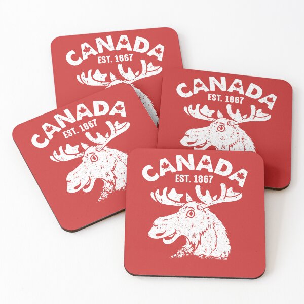 Item preview, Vintage Canada Flag Moose - Cool Red Maple Leaf designed and sold by NUMAcreations.