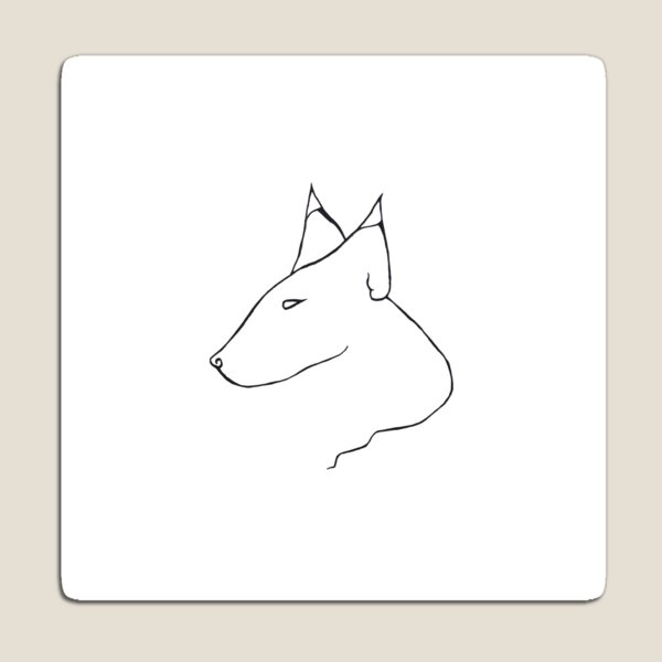 Alpha Dog Minimal Line Art Magnet