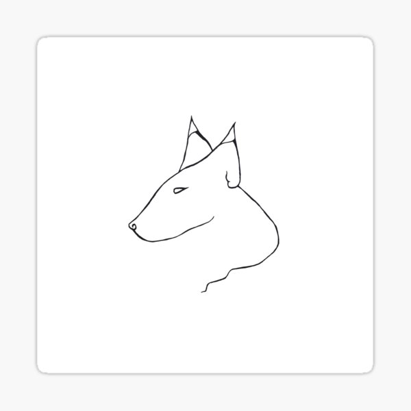 Alpha Dog Minimal Line Art Sticker