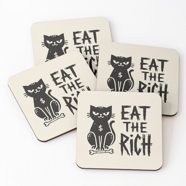 Item preview, Eat the rich - funny cat against corporate greed and billionaires designed and sold by claudiasartwork.