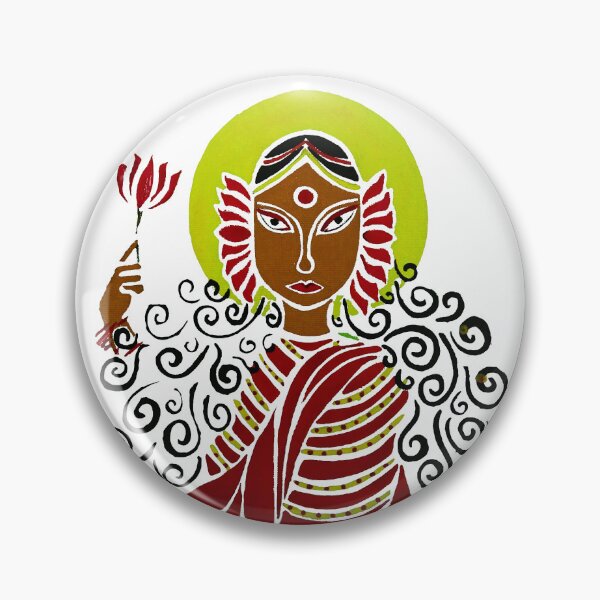 Item preview, Traditional Indian lady with dusky complexion, gorgeous hair and lotus in hand designed and sold by DollyJ.