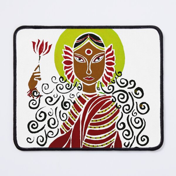 Item preview, Traditional Indian lady with dusky complexion, gorgeous hair and lotus in hand designed and sold by DollyJ.