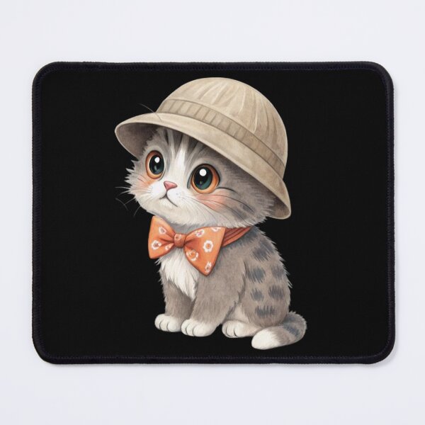 Item preview, A Cute Cat Wearing A Hat And Bow, Stylish Cat designed and sold by PixelStoneDesign .
