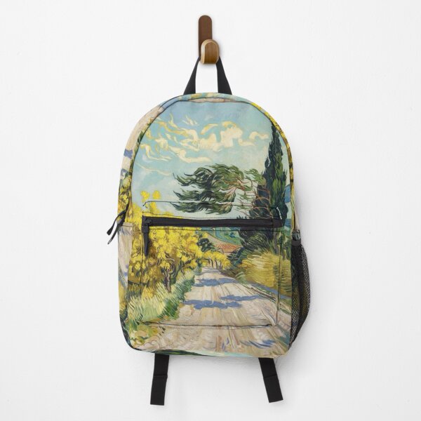 Aperçu de l'œuvre Paysage postimpressionniste provençal | Mimosa et cyprès ensoleillés, peinture inspirée de Van Gogh. Par Carraann créée et vendue par CARRAANN.