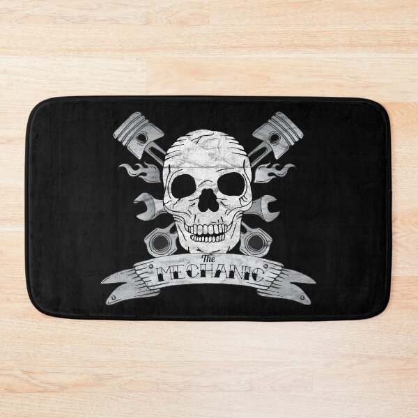 Item preview, Vintage Mechanic Skull and Crossed Pistons designed and sold by HotHibiscus.