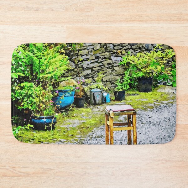 Item preview, Serene garden setting with vibrant watercolor details designed and sold by GestaltImagery.