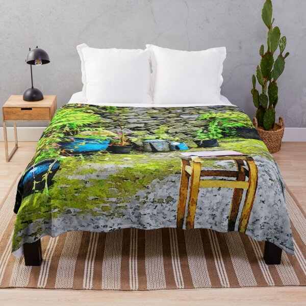 Item preview, Serene garden setting with vibrant watercolor details designed and sold by GestaltImagery.