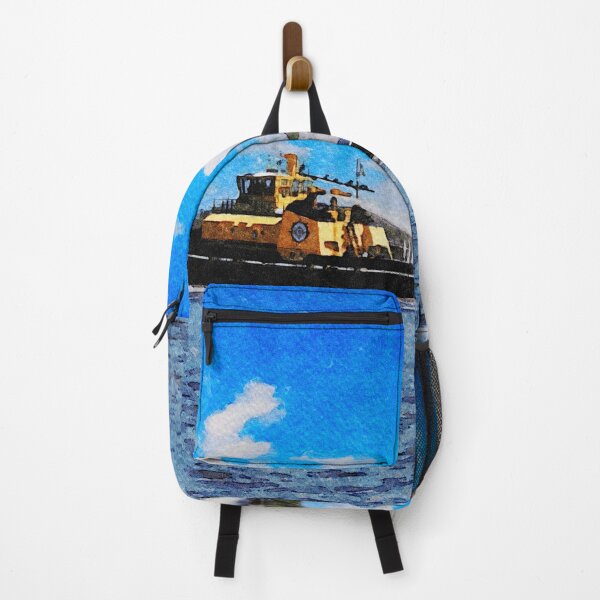 Item preview, Watercolor painting of a tugboat on the Savannah River in Georgia harbor designed and sold by GestaltImagery.