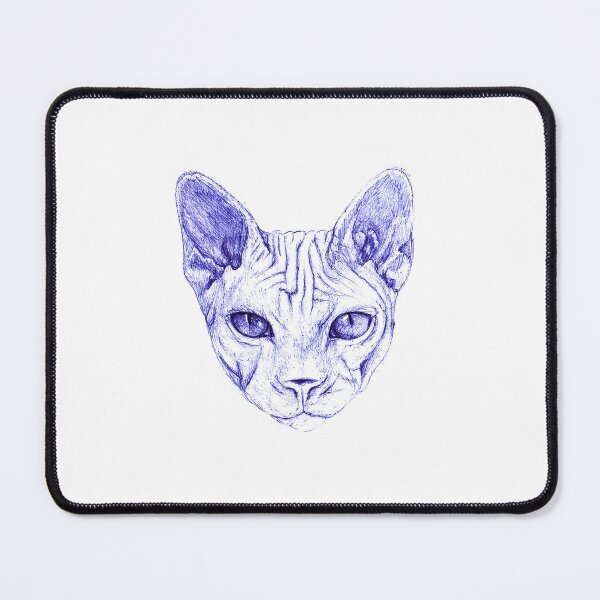 Item preview, Sphynx Cat – Blue Ink Sketch designed and sold by DipakSonarArt.