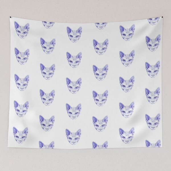 Item preview, Sphynx Cat – Blue Ink Sketch designed and sold by DipakSonarArt.