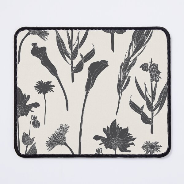 Item preview, Many kind of garden flowers. Detailed outline black white line sketch seamless pattern. designed and sold by MatyKotiv.