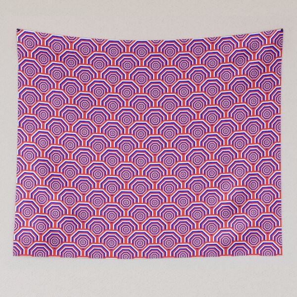 Item preview, Blue-Red Octagonal Zigzag Pattern designed and sold by Kittaya  Saemee.
