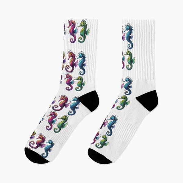 Aperçu de l'œuvre Hippocampes colorés créée et vendue par Tenpaces.