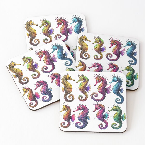 Aperçu de l'œuvre Hippocampes colorés créée et vendue par Tenpaces.