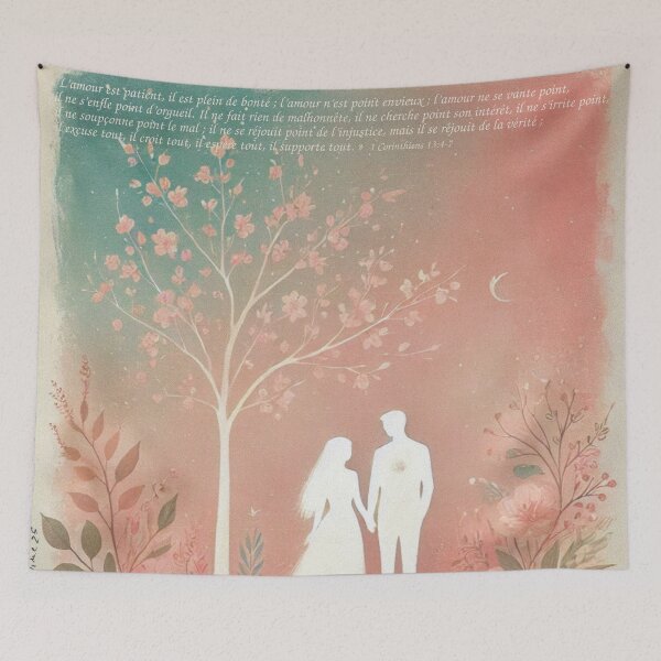 Item preview, True Love – Romantic Illustration with Bible Verse designed and sold by Alain DIVINE.
