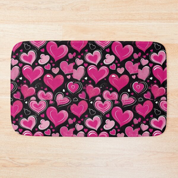 Item preview, valentines art pattern pink hearts on a black background,valentine hearts ,hearts pattern,Valentines Day Pattern,valentines background designed and sold by Expressions-Sel.