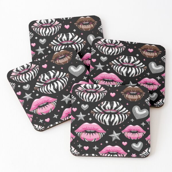 Item preview, valentines art pattern Kissing Zebra Design on a black background,valentine Kiss ,Kiss pattern,Valentines Day Pattern,valentines background designed and sold by Expressions-Sel.