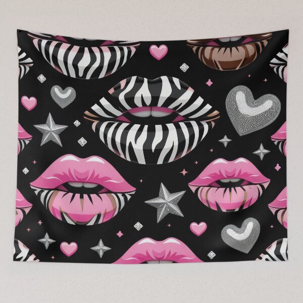 Item preview, valentines art pattern Kissing Zebra Design on a black background,valentine Kiss ,Kiss pattern,Valentines Day Pattern,valentines background designed and sold by Expressions-Sel.