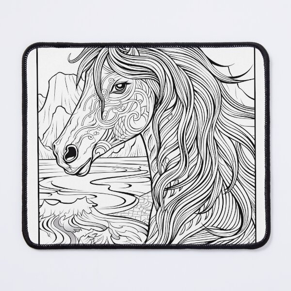Item preview, Horse #8 Coloring Page Pattern  designed and sold by DavidColoring.