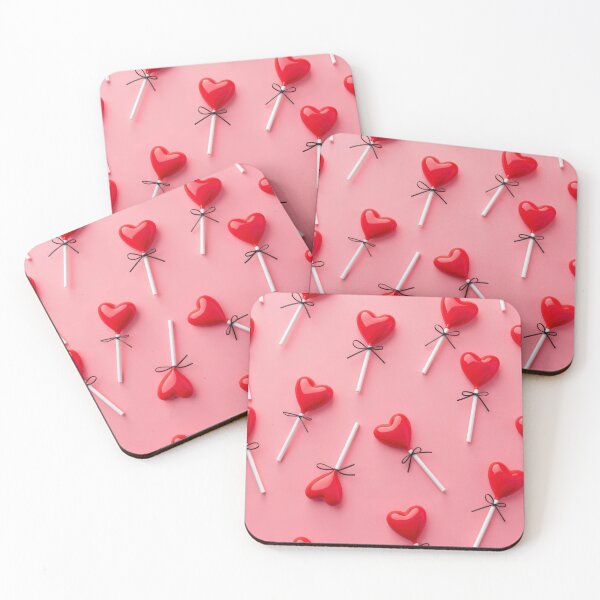 Item preview, valentines art pattern lollipops hearts on pink background,valentine lollipops ,hearts pattern,Valentines Day Pattern,valentines background designed and sold by Expressions-Sel.