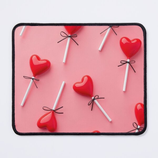 Item preview, valentines art pattern lollipops hearts on pink background,valentine lollipops ,hearts pattern,Valentines Day Pattern,valentines background designed and sold by Expressions-Sel.