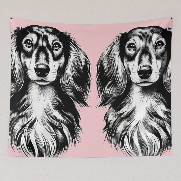 Item preview, Whimsical Longhaired Dachshund designed and sold by zzz888.