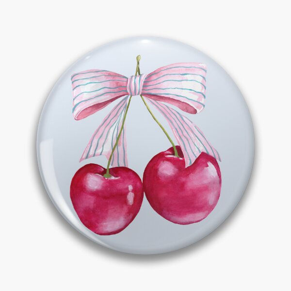 Item preview, Pink Ribbon with Cherries designed and sold by papierquarell.