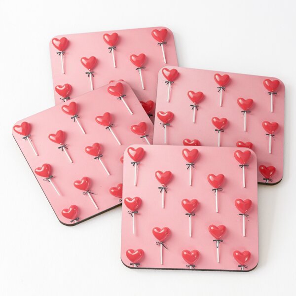 Item preview, valentines art pattern lollipops hearts on pink background,valentine lollipops ,hearts pattern,Valentines Day Pattern,valentines background designed and sold by Expressions-Sel.
