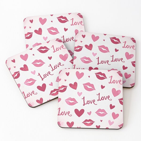 Item preview, valentines art pattern kisses with hearts love,valentine kisses ,kiss pattern,Valentines Day Pattern,valentines background designed and sold by Expressions-Sel.