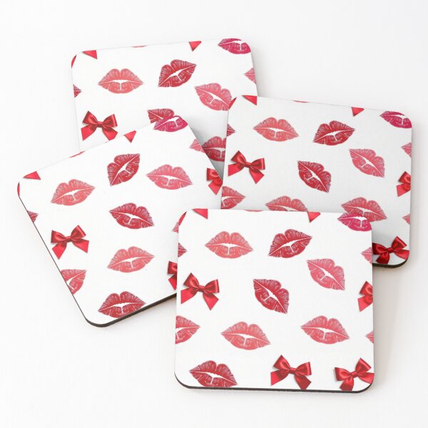 Item preview, valentines art pattern Red kisses with ribbons,valentine kisses ,kiss pattern,Valentines Day Pattern,valentines background designed and sold by Expressions-Sel.