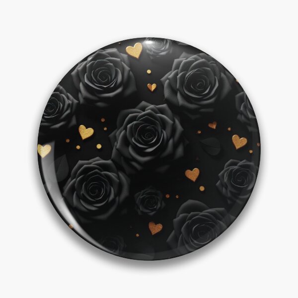 Item preview, valentines art pattern Black roses with golden hearts,valentine roses ,roses pattern,Valentines Day Pattern,valentines background designed and sold by Expressions-Sel.