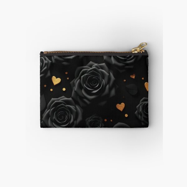 Item preview, valentines art pattern Black roses with golden hearts,valentine roses ,roses pattern,Valentines Day Pattern,valentines background designed and sold by Expressions-Sel.