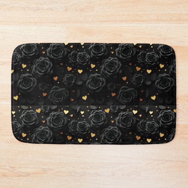 Item preview, valentines art pattern Black roses with golden hearts,valentine roses ,roses pattern,Valentines Day Pattern,valentines background designed and sold by Expressions-Sel.