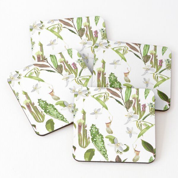 Item preview, Tropical seamless pattern. Summer print. Jungle rainforest. Sarracenia, genus of carnivorous plants. Monkey cups exotic plant. designed and sold by MatyKotiv.